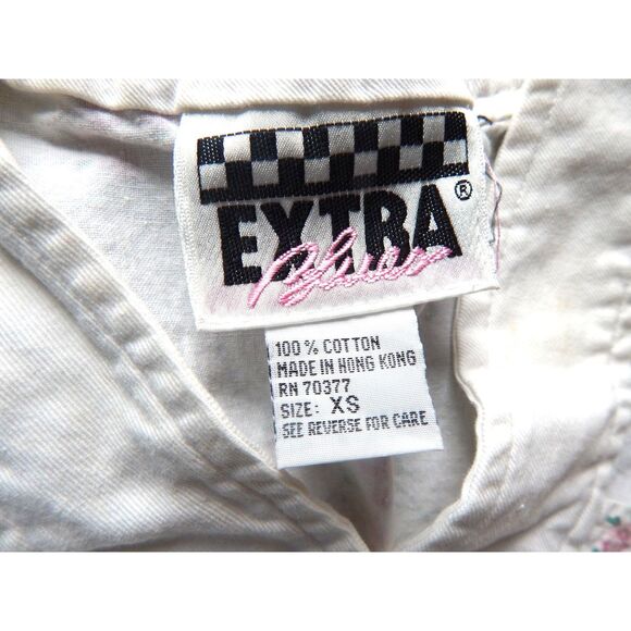 EXTRA BLUES women's size 1 vintage floral denim skirt & XS crop top tank set - Picture 5 of 16